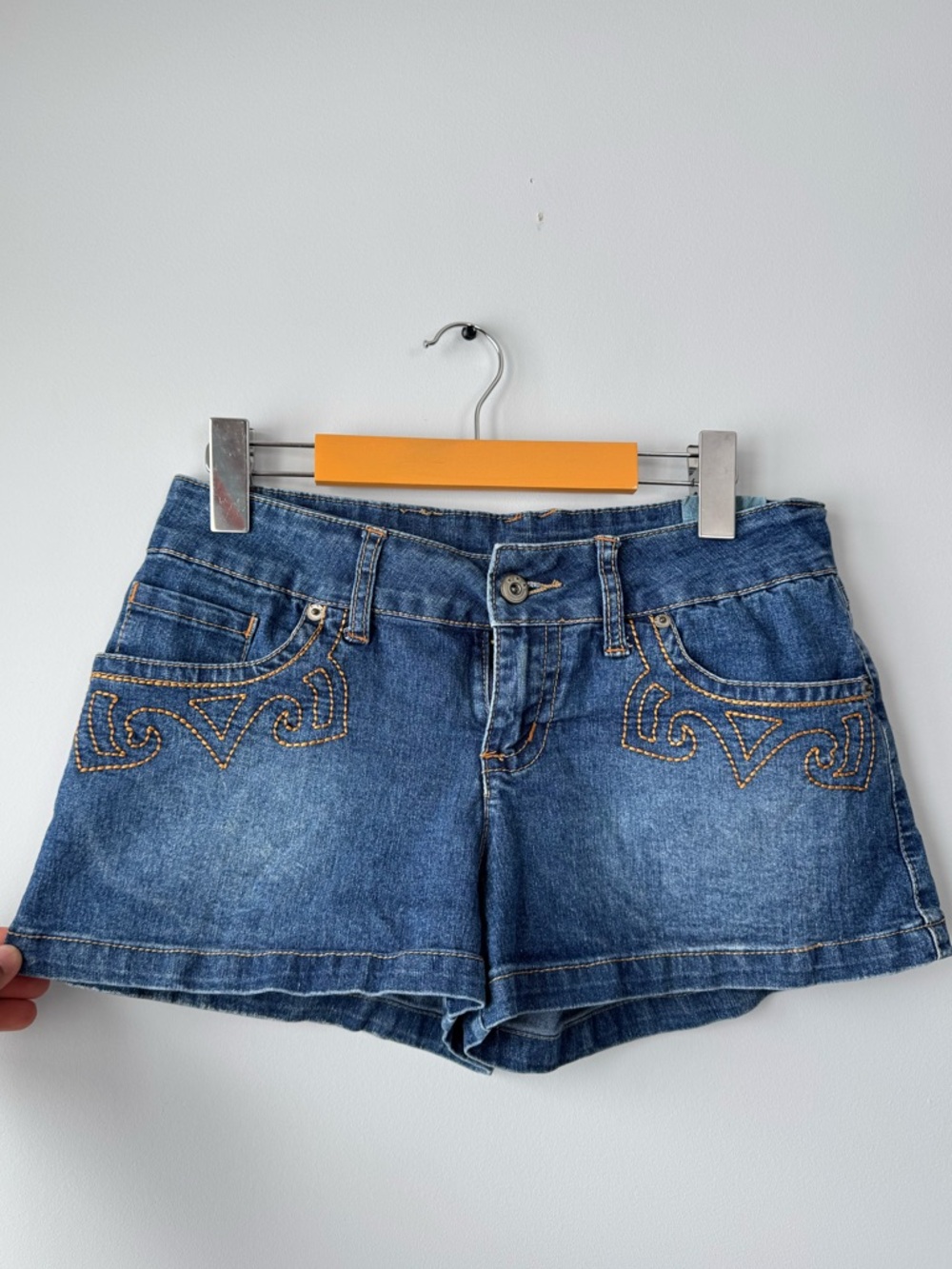 (9) Denim Embroidered Women’s Shorts - Blue